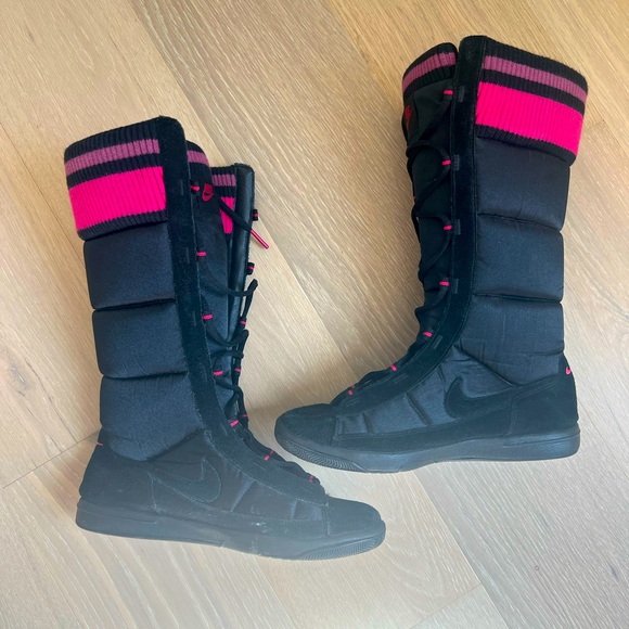 Nike Winter Hi 2 Boots Puffer Suede Black/Pink Women Sz 8 317244-002 - Picture 5 of 10